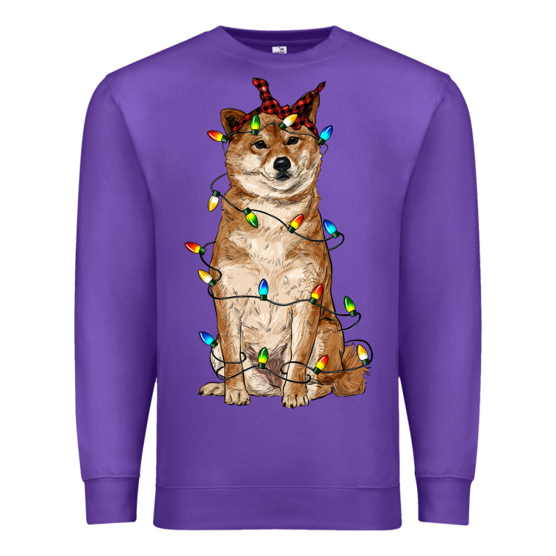Christmas Lights Shiba Inu Premium Sweatshirt by RanaPortraitStore | Teevron