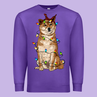 Christmas Lights Shiba Inu Premium Sweatshirt Designed By Ranaportraitstore