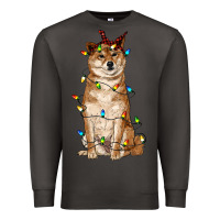 Smoke christmas lights shiba inu Premium Sweatshirt - RanaPortraitStore