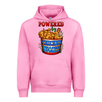 Fuchsia Pink powered by chicken nuggets Urban Hoodie - AdoDesignShop