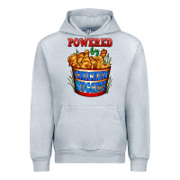 Heather Grey powered by chicken nuggets Urban Hoodie - AdoDesignShop