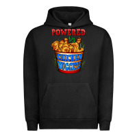 Pigment Black powered by chicken nuggets Urban Hoodie - AdoDesignShop