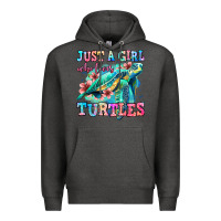 Charcoal Heather just a girl who loves turtles Premium Hoodie - Jasminsmagicworld