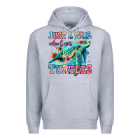 Heather Grey just a girl who loves turtles Premium Hoodie - Jasminsmagicworld