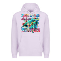 Lilac just a girl who loves turtles Premium Hoodie - Jasminsmagicworld