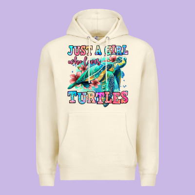 Just A Girl Who Loves Turtles Premium Hoodie Designed By Jasminsmagicworld