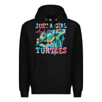 Black just a girl who loves turtles Premium Hoodie - Jasminsmagicworld