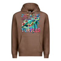 Chestnut just a girl who loves turtles Premium Hoodie - Jasminsmagicworld