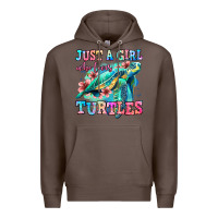 Coffee just a girl who loves turtles Premium Hoodie - Jasminsmagicworld