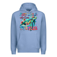 Colony Blue just a girl who loves turtles Premium Hoodie - Jasminsmagicworld