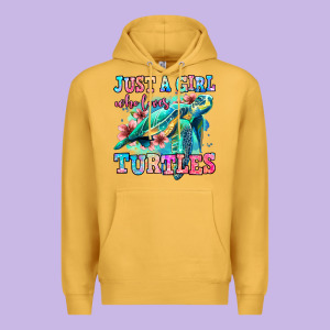 Just A Girl Who Loves Turtles Premium Hoodie Designed By Jasminsmagicworld