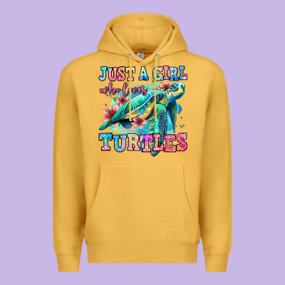 Just A Girl Who Loves Turtles Premium Hoodie Designed By Jasminsmagicworld
