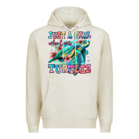 Oatmeal Heather just a girl who loves turtles Premium Hoodie - Jasminsmagicworld