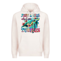 Pale Pink just a girl who loves turtles Premium Hoodie - Jasminsmagicworld