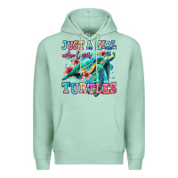 Seafoam just a girl who loves turtles Premium Hoodie - Jasminsmagicworld