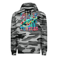 Slate Camo just a girl who loves turtles Premium Hoodie - Jasminsmagicworld