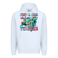 White just a girl who loves turtles Premium Hoodie - Jasminsmagicworld
