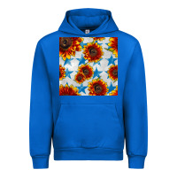 Cobalt patriotic sunflowers and stars Urban Hoodie - BundleAndBundleShop