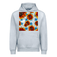 Heather Grey patriotic sunflowers and stars Urban Hoodie - BundleAndBundleShop