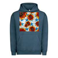 Pigment Midnight Navy patriotic sunflowers and stars Urban Hoodie - BundleAndBundleShop