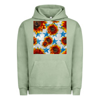 Pigment Oil Green patriotic sunflowers and stars Urban Hoodie - BundleAndBundleShop