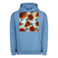 Pigment Pebble Blue patriotic sunflowers and stars Urban Hoodie - BundleAndBundleShop