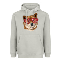 Moon Dust shiba inu with love glasses Heavyweight Hoodie - RanaPortraitStore