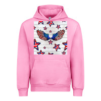 Fuchsia Pink patriotic eagle wing Urban Hoodie - BundleAndBundleShop