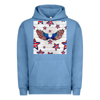 Pigment Pebble Blue patriotic eagle wing Urban Hoodie - BundleAndBundleShop