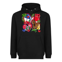 Black dominican republic  hearts Heavyweight Hoodie - texasbilliewilder