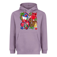 Lavender dominican republic  hearts Heavyweight Hoodie - texasbilliewilder