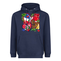 Dominican Republic  Hearts Heavyweight Hoodie | Teevron