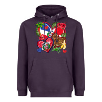 Plum dominican republic  hearts Heavyweight Hoodie - texasbilliewilder