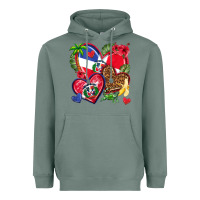 Sage dominican republic  hearts Heavyweight Hoodie - texasbilliewilder
