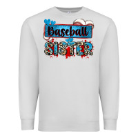 Dove Grey baseball sister with leopard Premium Sweatshirt - Zillion Design Studio