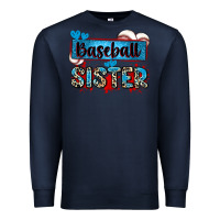 Navy baseball sister with leopard Premium Sweatshirt - Zillion Design Studio