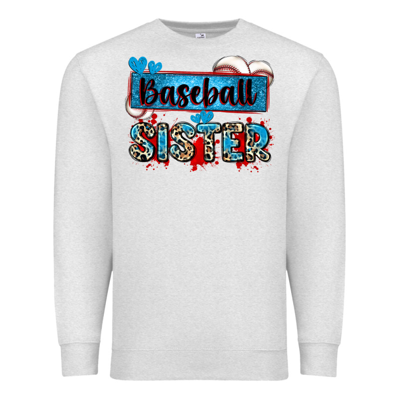 Baseball Sister With Leopard Premium Sweatshirt by Zillion Design Studio | Teevron