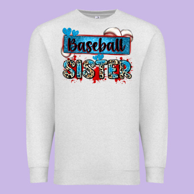 Baseball Sister With Leopard Premium Sweatshirt Designed By Zillion Design Studio