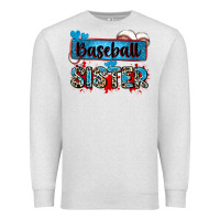 Oatmeal Heather baseball sister with leopard Premium Sweatshirt - Zillion Design Studio