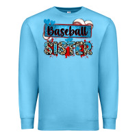 Ocean Blue baseball sister with leopard Premium Sweatshirt - Zillion Design Studio