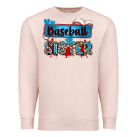 Pale Pink baseball sister with leopard Premium Sweatshirt - Zillion Design Studio