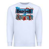 White baseball sister with leopard Premium Sweatshirt - Zillion Design Studio