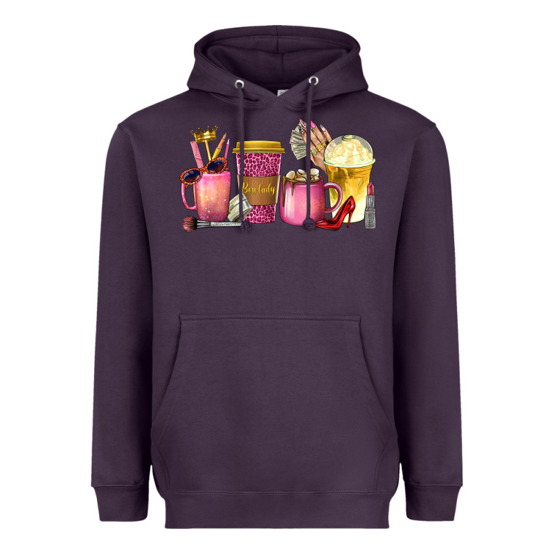 Boss Lady Coffee Cups With Money Heavyweight Hoodie by texasbilliewilder | Teevron