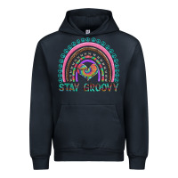 Navy stay groovy with rainbow and heart Urban Hoodie - Artiststas