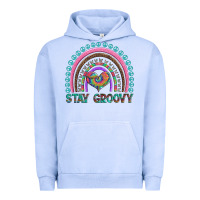 Pigment Grape Ice stay groovy with rainbow and heart Urban Hoodie - Artiststas
