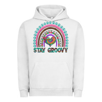 Pigment Lunar Rock stay groovy with rainbow and heart Urban Hoodie - Artiststas