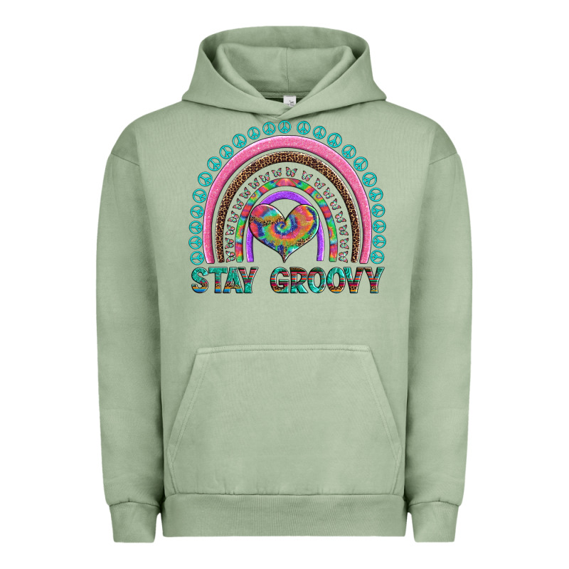Stay Groovy With Rainbow And Heart Urban Hoodie by Artiststas | Teevron