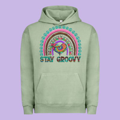 Stay Groovy With Rainbow And Heart Urban Hoodie Designed By Artiststas