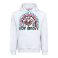 White stay groovy with rainbow and heart Urban Hoodie - Artiststas