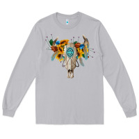 Moon Dust boho bull skull Long Sleeve Tee - BarkalooDesign